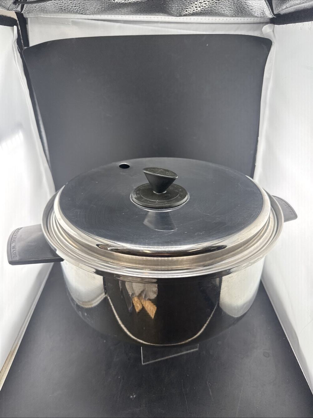 Vintage Ekco Prudential Ware 6 Qt Stainless Steel Stock Pot Dutch Oven w Lid